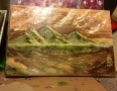 Mountain oil painting